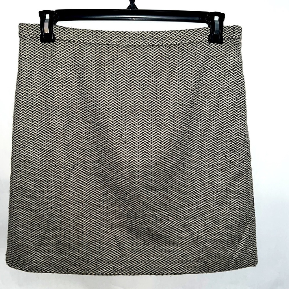 Ann Taylor Loft Black Cream Lined Business Casual Skirt size 12